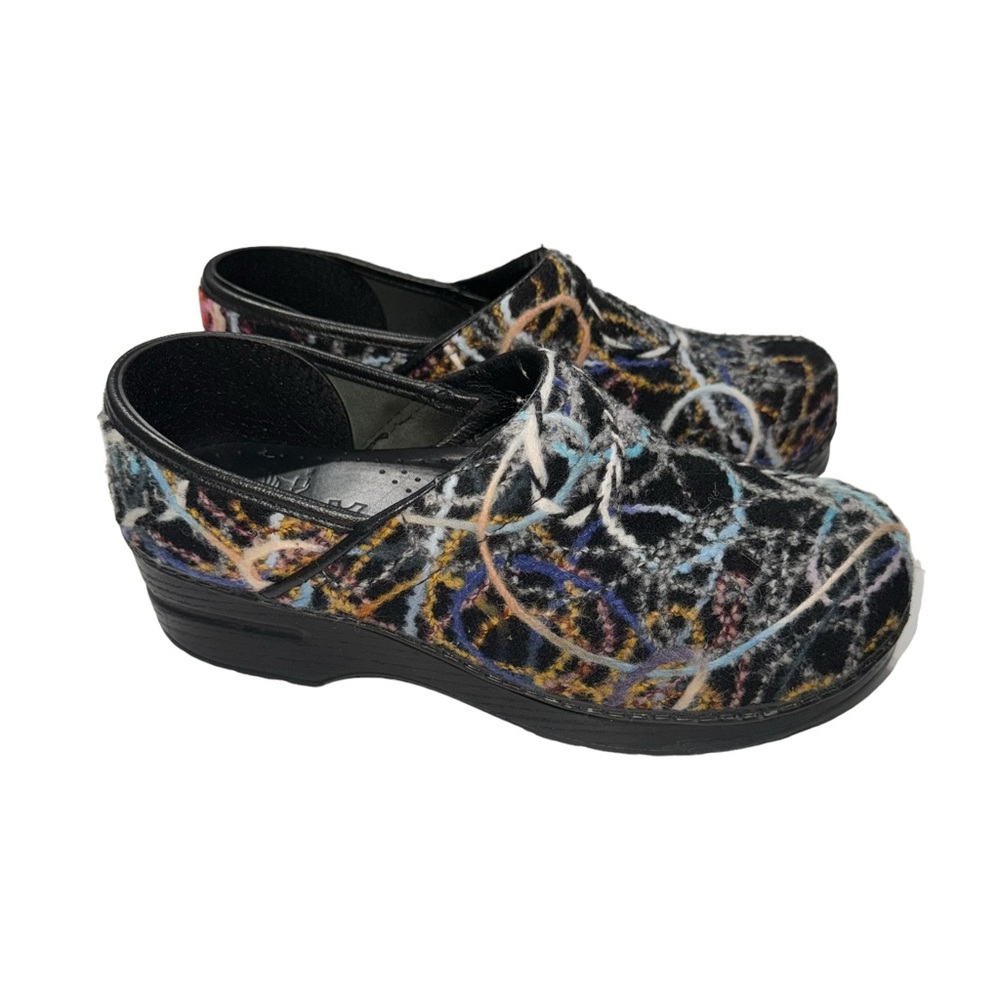 Dansko Clogs Confetti Yarn Wool Scribble Shoes Women's Size 38
